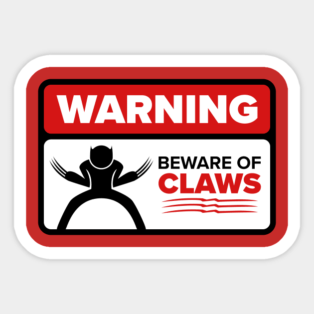 Beware of Claws Sticker by W00D_MAN